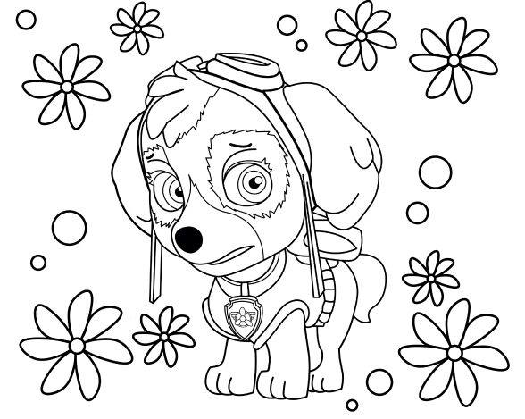 Puppy Patrol Coloring - Ausdrucken oder kostenlos herunterladen